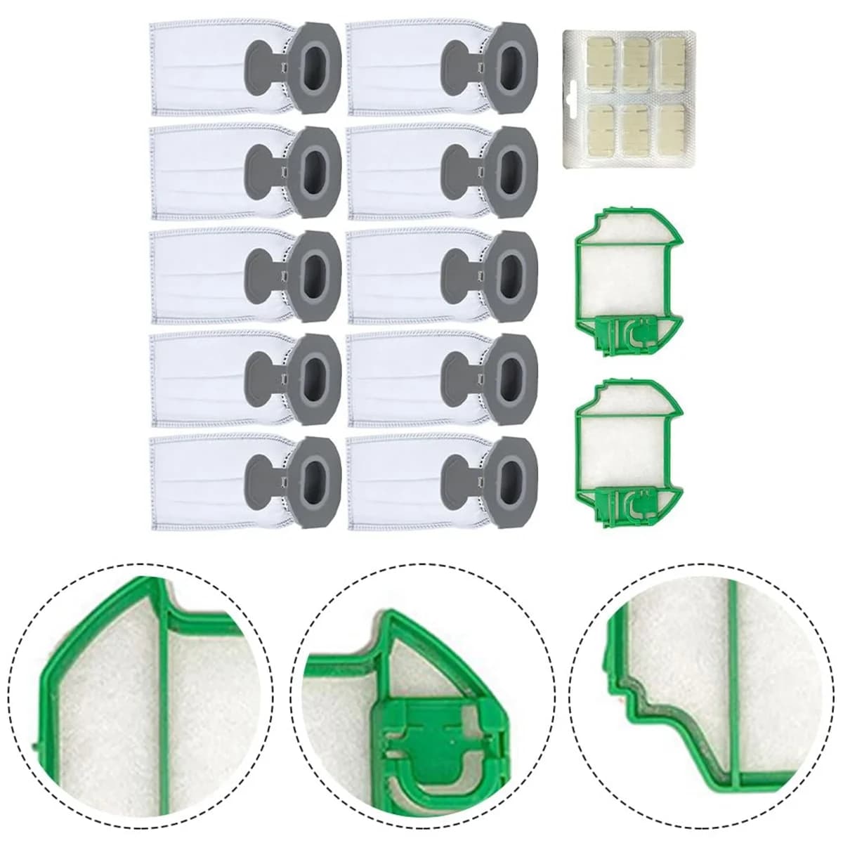 Aspirateur sans fil Vorwerk Kobold VK7 FP7, 10 sacs à poussière, 2 pré-livres, 1 comprimés parfumés,