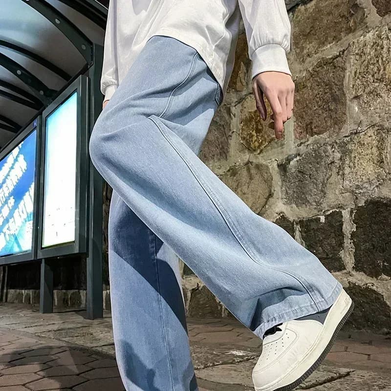 Jean ample pour hommes, Streetwear, Style coréen, mode, ample, droit, jambes larges, vêtements de ma