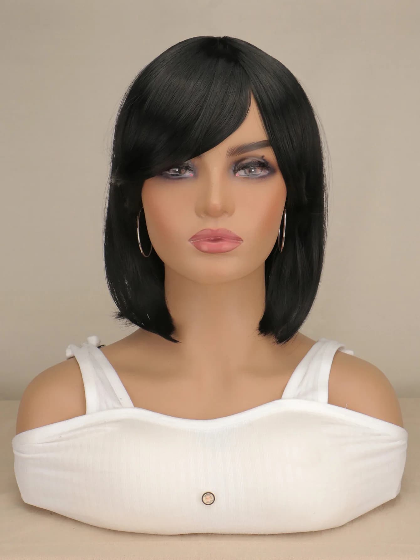 Perruques Bob courtes Striaight pour femmes et filles, perruques synthétiques naturelles noires, mar