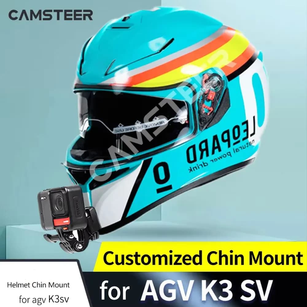 Camsteer pour casque AGV K3sv support de menton en aluminium personnalisé pour GoPro Hero12 11 10 In