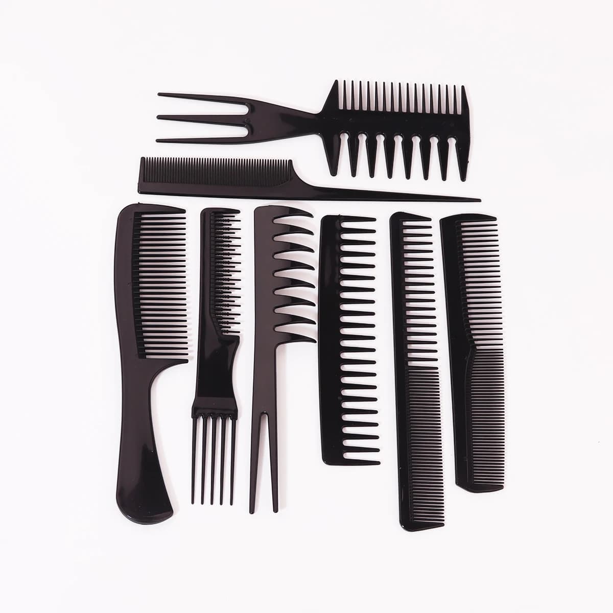 Peigne à cheveux antistatique, 8 pièces, peigne queue de cheval, peigne de maquillage, accessoires d