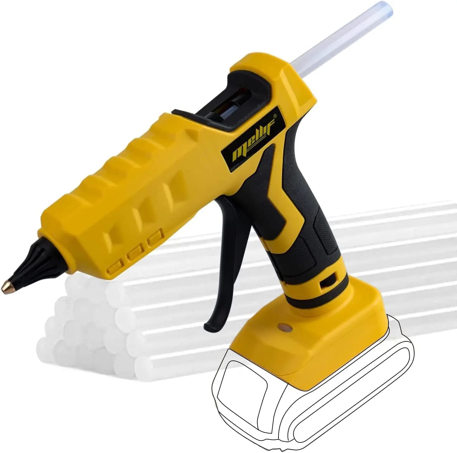 Mellif pistolet à colle chaude sans fil Compatible avec la batterie Dewalt 18V 20V outil de réparati