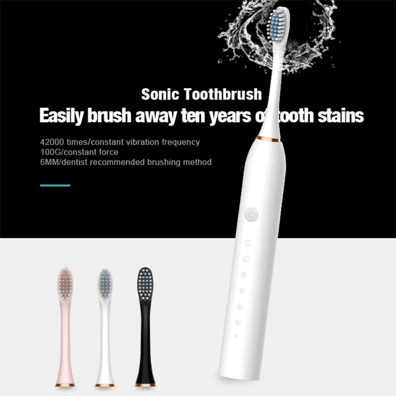 Xiaomi brosse à dents électrique Rechargeable USB 6 Mode brosse à dents sonique IPX7 étanche support