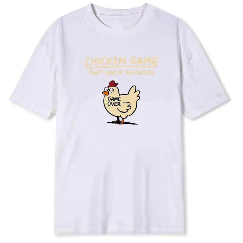 Jeu de poulet ne regarde pas le poulet motif imprimé T-Shirt hommes décontracté quotidien en plein a