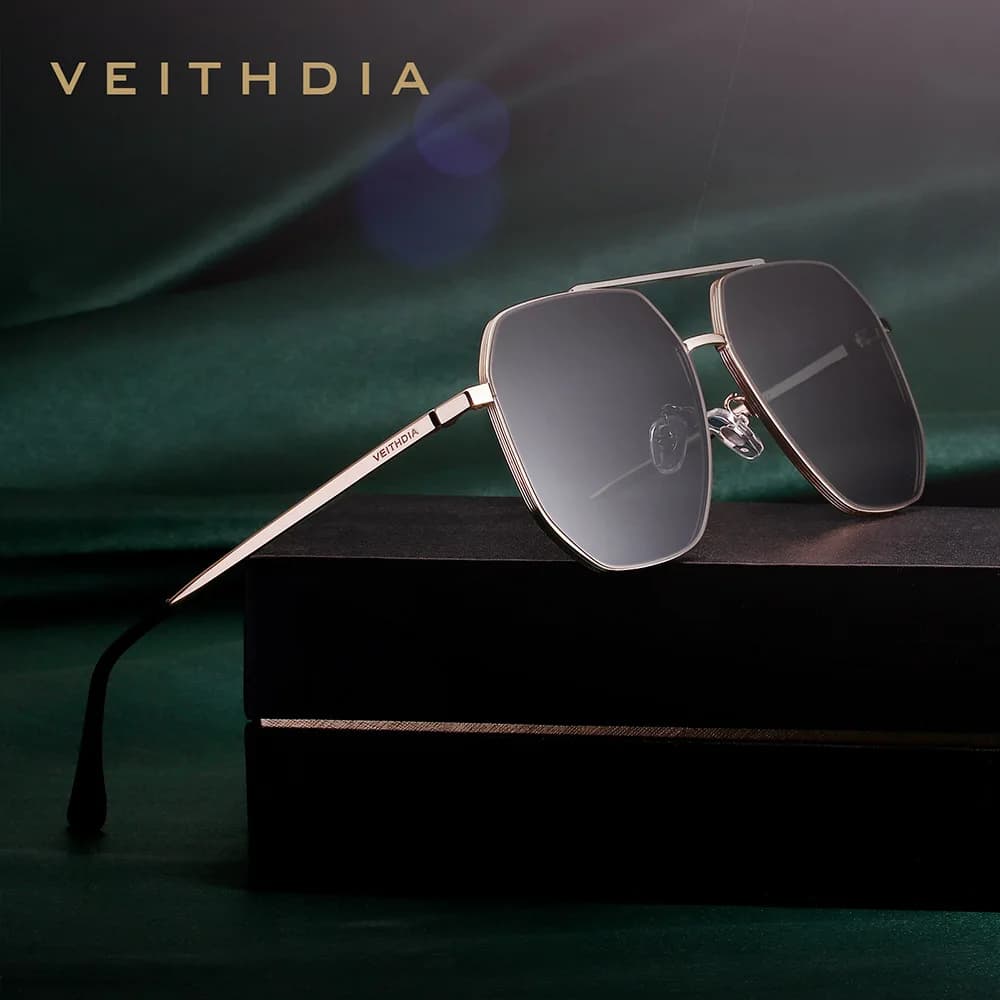 VEITHDIA-Lunettes de soleil vintage polarisées pour homme et femme, verres carrés en nylon, style ré