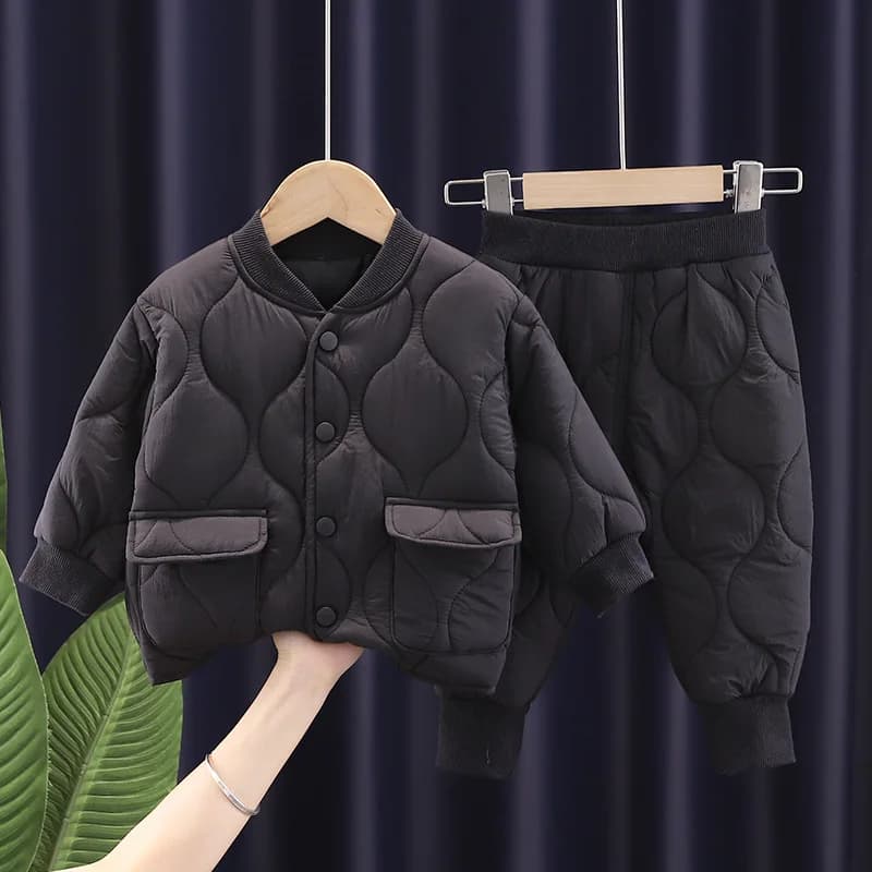 Ensembles de vêtements d'hiver pour garçons, manteau et pantalon chauds, mode alphabet, olympiques p