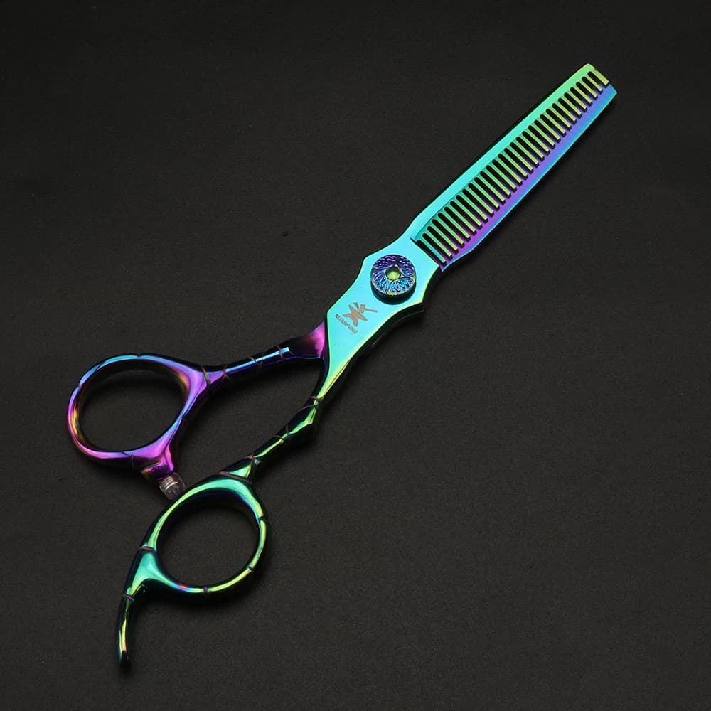 Ciseaux à cheveux professionnels à poignée musculaire de 6 pouces pour stylistes-cisailles de coiffu