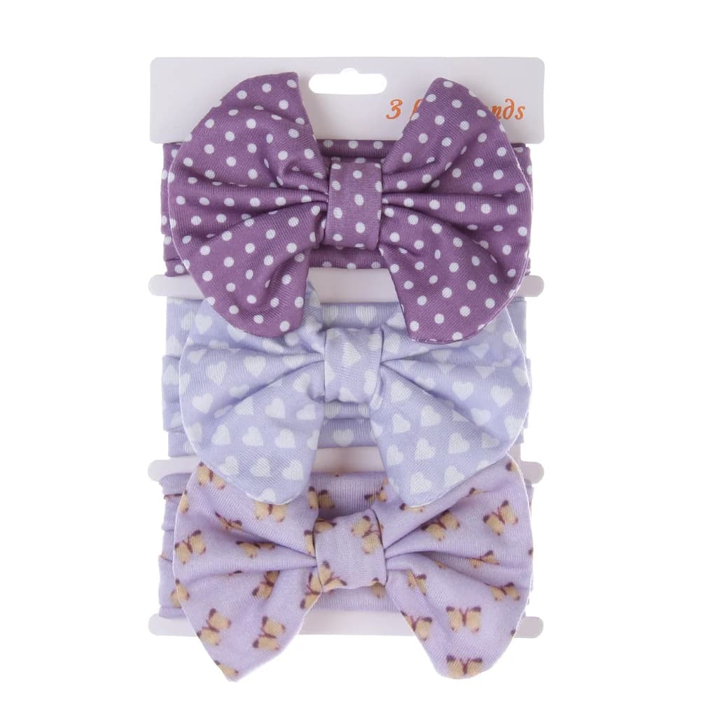 3 pièces/ensemble mignon coton arcs bébé bandeaux nouveau-né infantile élastique bandeaux garçons fi