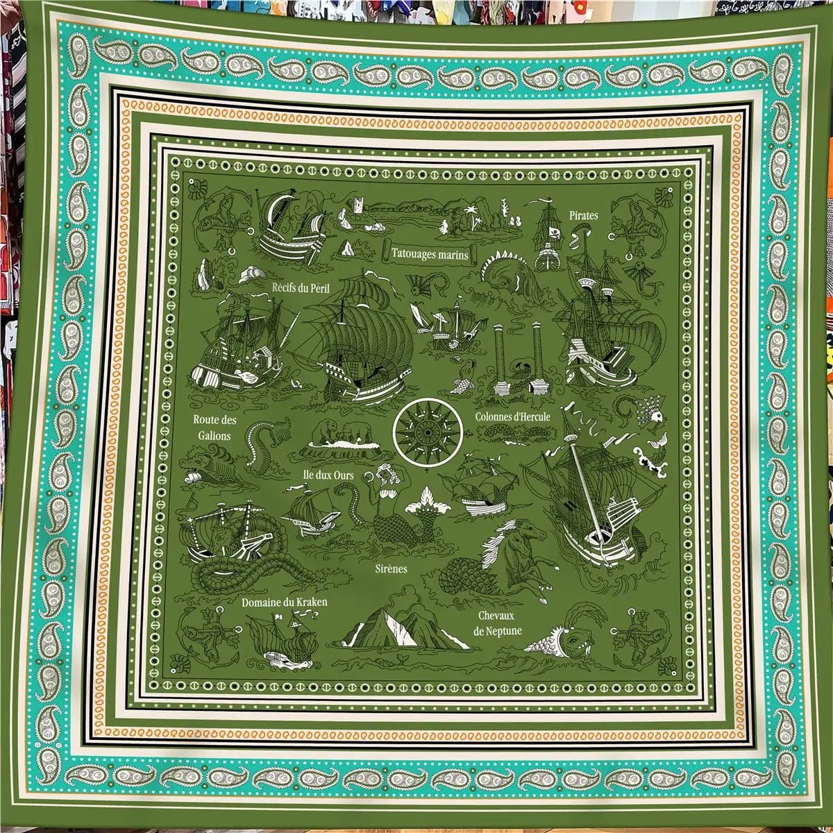130cm hiver garder au chaud écharpe femmes marque soie cachemire carré écharpe châle luxe Paisley fo