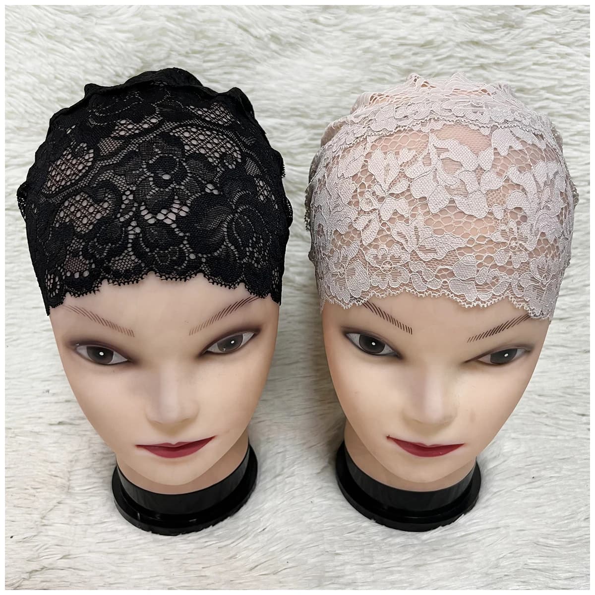 Chapeau en flanelle ajouré en dentelle pour femmes, Design élastique, casquette pour le front, croix