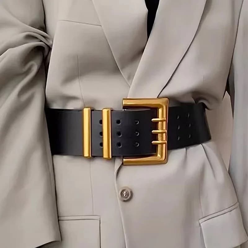 Marques de luxe haut de gamme, ceinture en cuir élégante pour femmes, large ceinture pour femmes, co