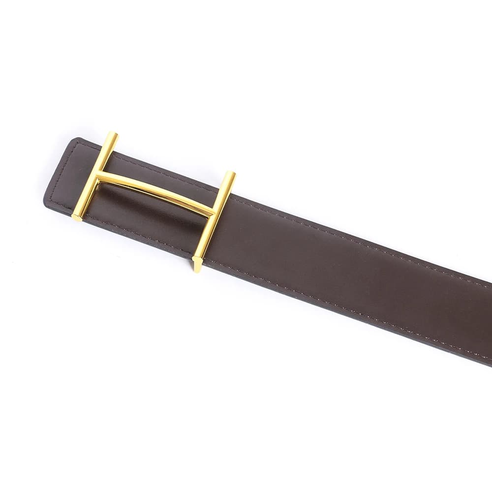 Ceinture en H en cuir véritable pour hommes et femmes, sangle en cuir de vachette véritable, ceintur