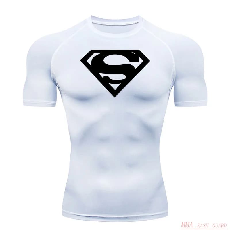 Chemise de sport à Compression pour hommes, T-Shirt à manches courtes, séchage rapide, haut de fitne