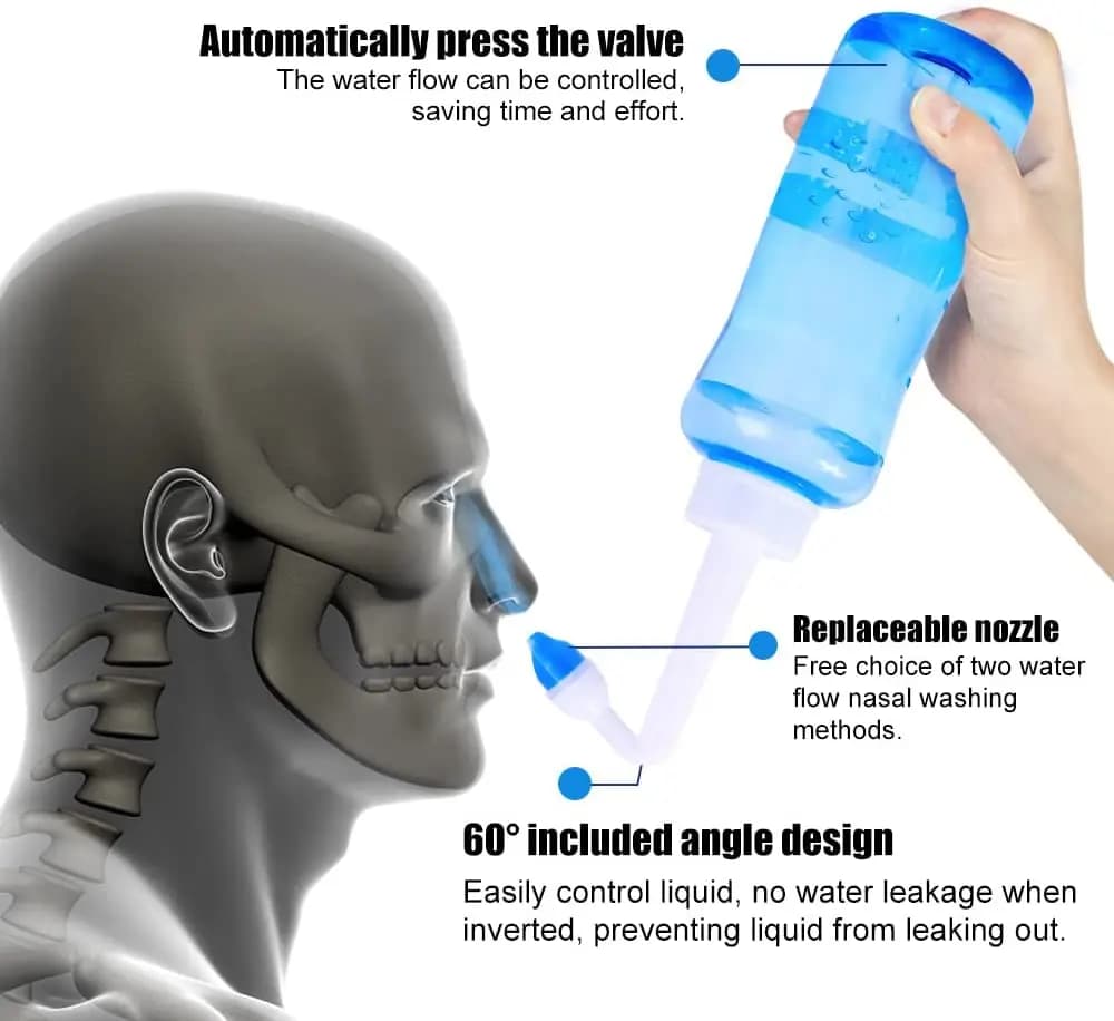 Irrigateur Nasal Waterpulse 300ml 500ml bouteille de rinçage Nasal nettoyant de lavage Nasal protect