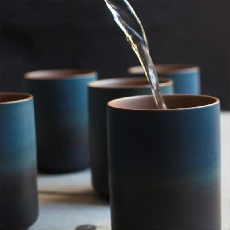 Four de Restaurant tasse à café tasses en grès japonais tasses à café grande tasse d'eau japonaise S