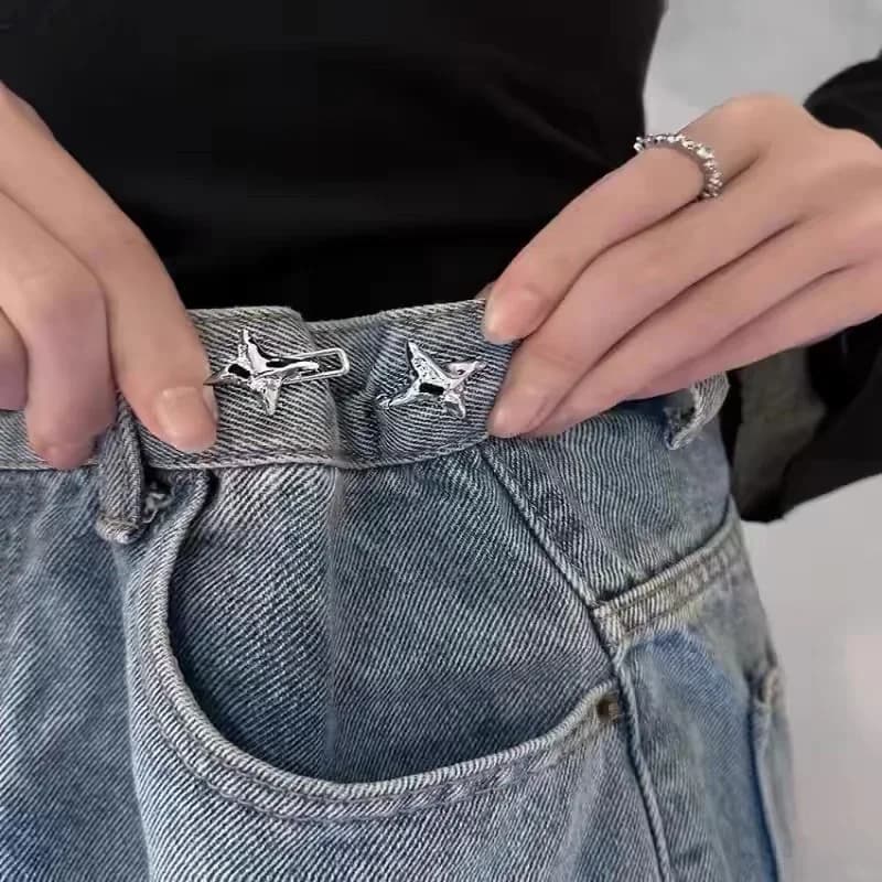 Outil de serrage de la taille en étoile à quatre branches de tempérament, boucle de taille fixe. Bou