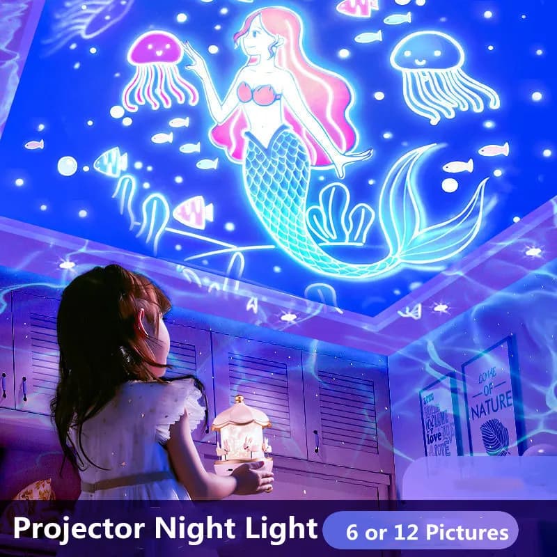 Projecteur étoilé veilleuse rotative ciel lune lampe galaxie lampe maison chambre décoration Starlig