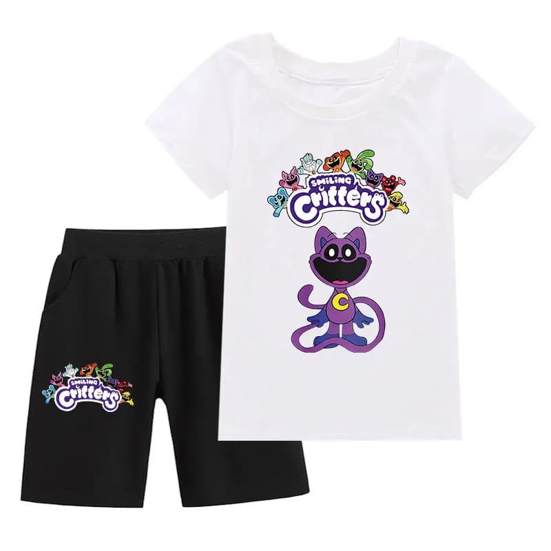 Hot souriant Critters Catnap garçon vêtements été coton à manches courtes t-shirt + Short Costume fi