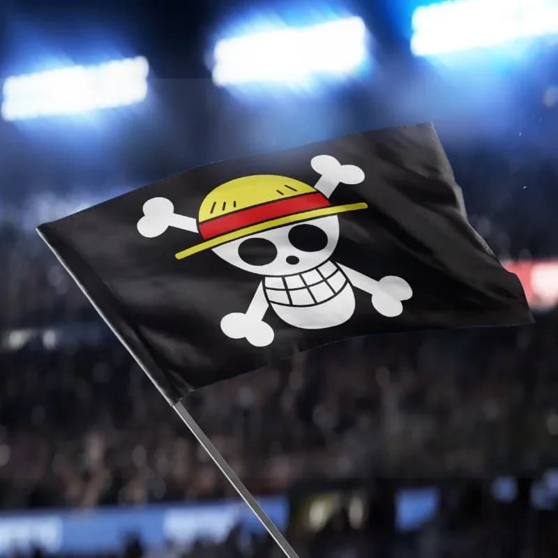 Une pièce 90*150CM Polyester Pirate singe D. Luffy crâne drapeau une pièce chapeau de paille pirates