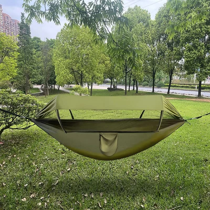 Hamac Double d'extérieur Anti-renversement avec moustiquaire, lit balançoire de Camping Portable en 