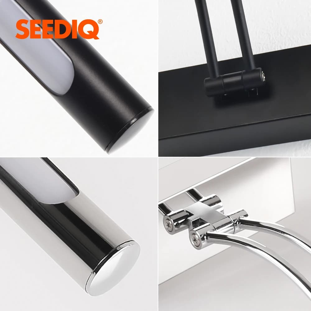 Applique Murale LED au Design Moderne, Disponible en Noir et Argent, Luminaire Décoratif d'Nik, 80/1