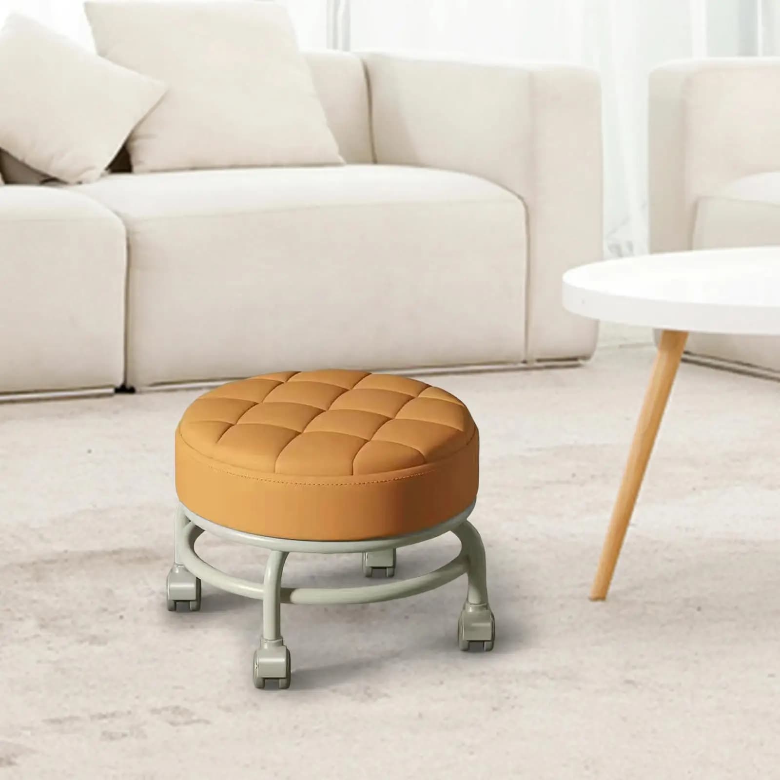 Siège à roulettes bas, roulettes pivotantes universelles robustes, tabouret à langer pour salon, cui