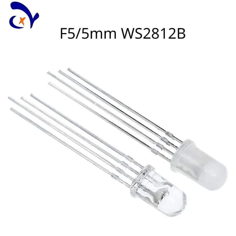 Perles de lampe enfichables haute luminosité WS2812B, 50 pièces: F5RGB IC intégré 5V, insertion dire