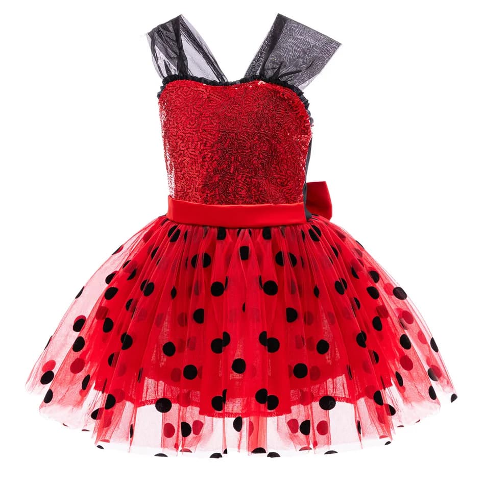 Costume de Cosplay coccinelle pour enfants, tenue d'halloween Marinette, fête fantaisie de noël pour