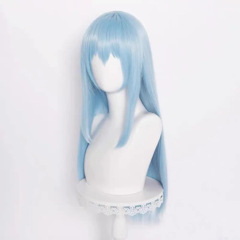 Rimuru Tempest perruque Cosplay bleu cheveux longs raides perruque Anime Costume perruque synthétiqu