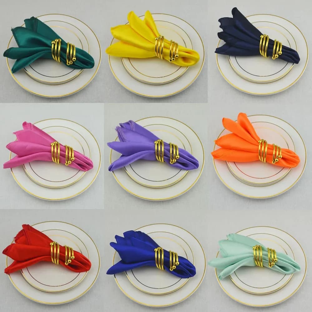 Serviettes en Satin pour Décoration de Mariage, Anniversaire, ixde Noël, Grill, Torchon, Mouchoir, F