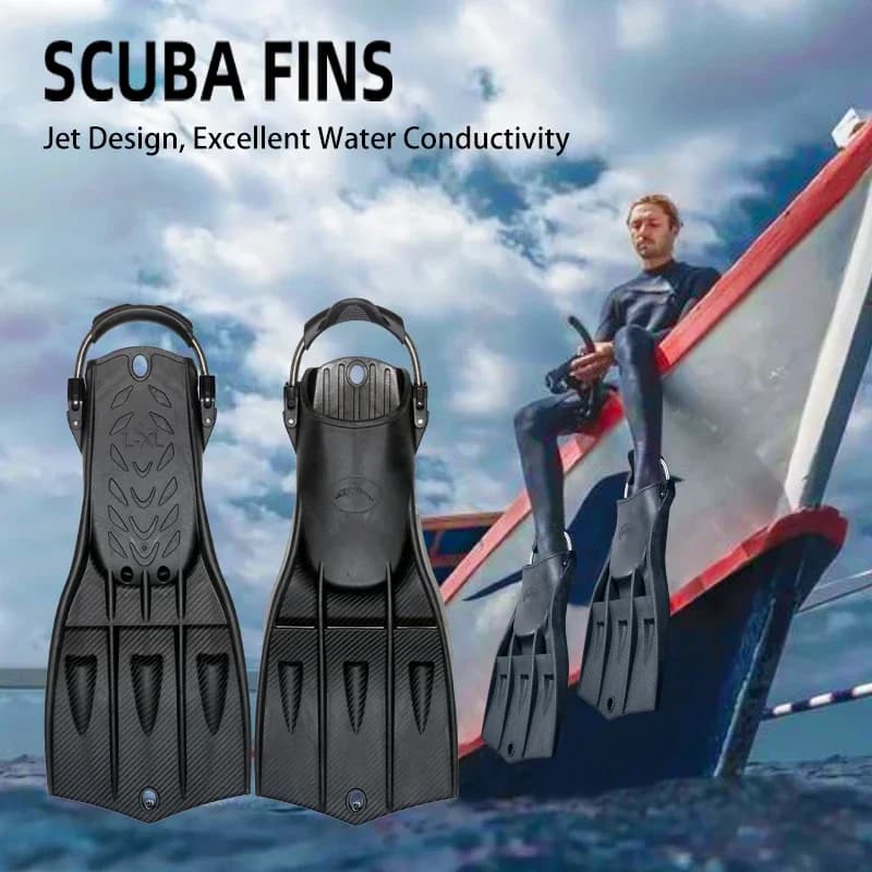 Palmes de plongée sous-marine professionnelles, boucles réglables, palmes de natation courtes en Sil