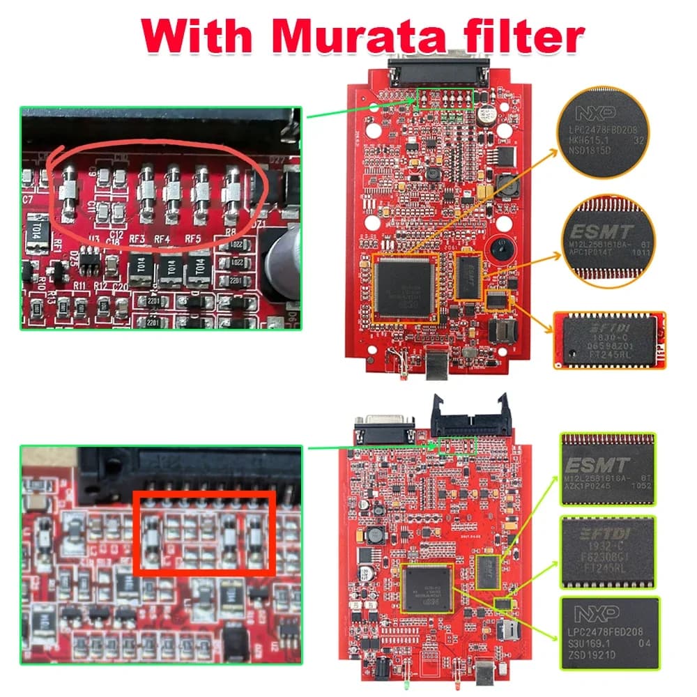 2026 EU Red Kess V2 V5.017 en ligne 2.80 KTAG 7.020 2.25 avec filtre Murata OBD 2 Kit de réparation 