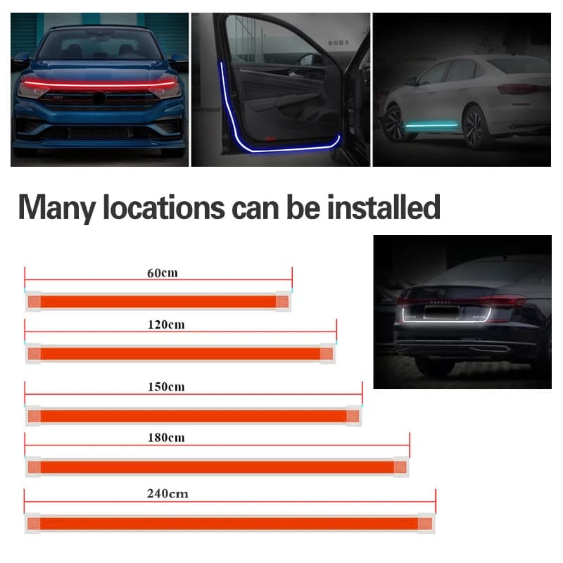 Feux Antibrouillard LED pour Capot de Voiture, Bande Lumineuse Décorative DRL, pour Ford Escape 2016