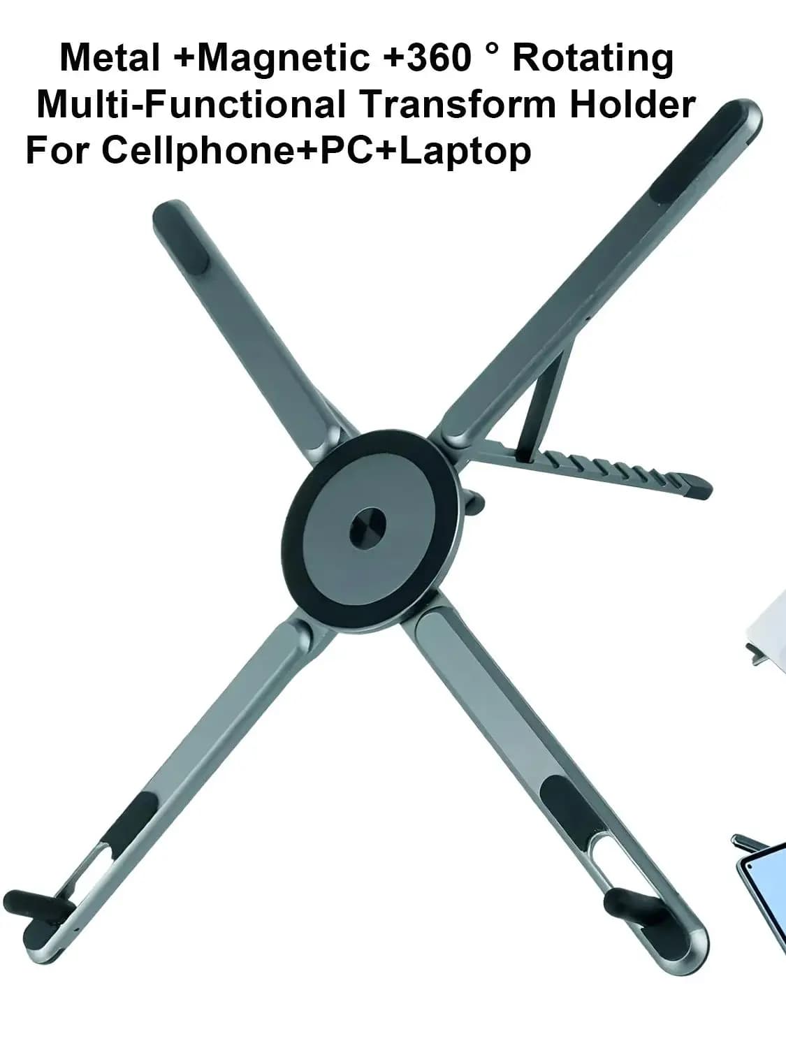 Support de téléphone magnétique portable et perche à selfie 3-en-1, trépied pliable pour iPhone, iPa