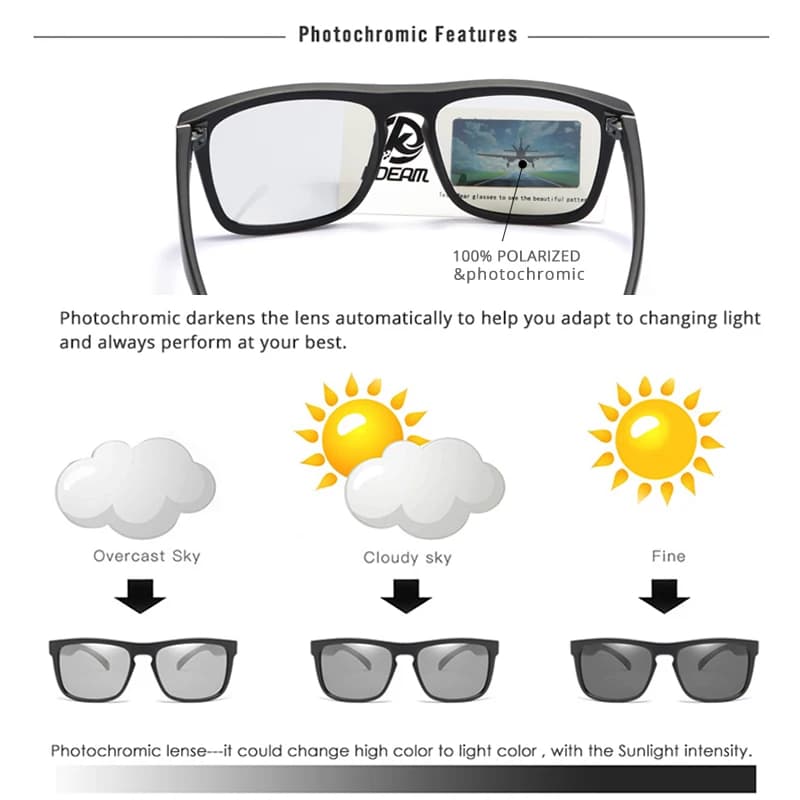 KDEAM Legend lunettes de soleil carrées lentille polarisée pour hommes femmes Sports de plein air pê