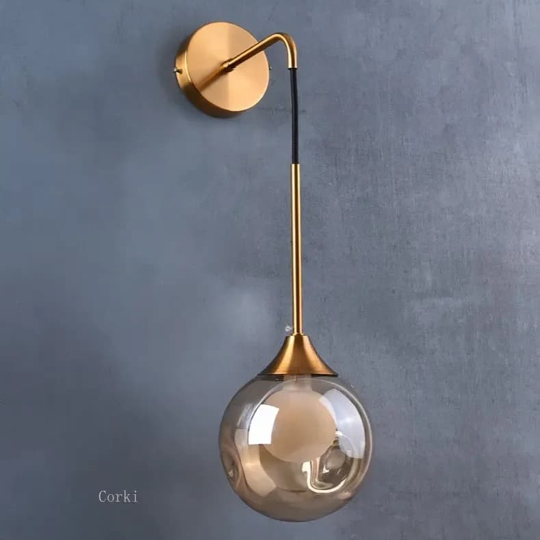 Lampe de mur LED moderne boule de verre applique dorée luminaires intérieur nordique salon cuisine c
