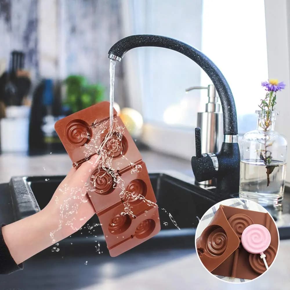 Moule rond à sucettes en Silicone, fleur mignonne, gelée, bonbons, chocolat, savon, ustensiles de cu