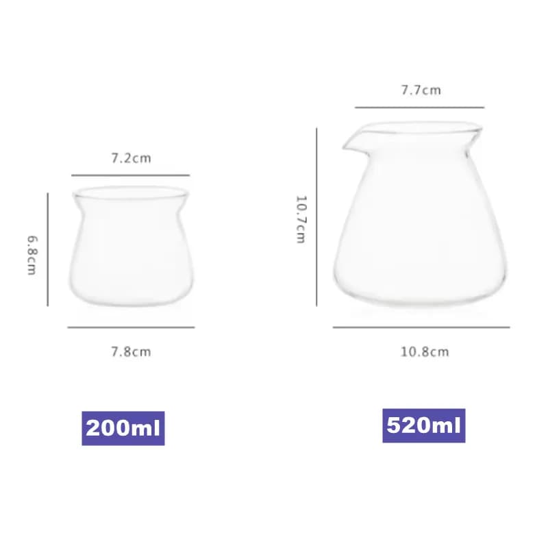Nouveau cafetière en verre de 520ml, Carafe à café, serveur de café de 200ml 275ml pour cafetière ve