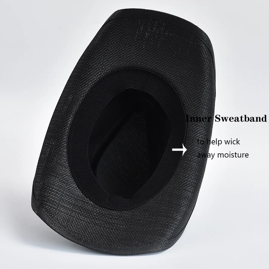 Chapeau de paille épaissi pour hommes bord bouclé Vintage Western Cowboy chapeau été plage chapeau d