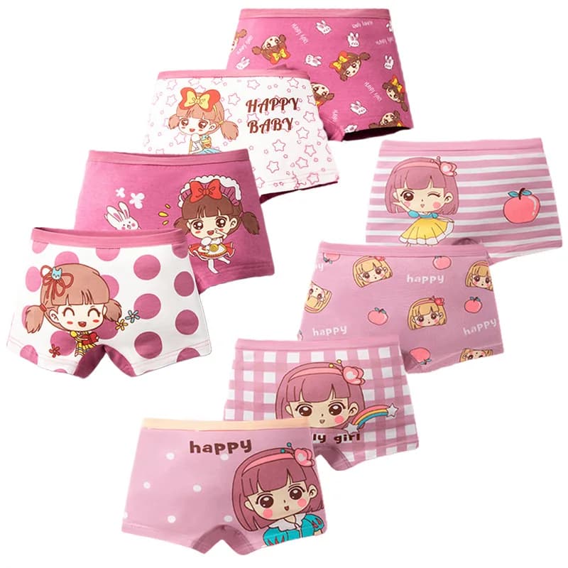 Lot de culottes pour filles, jolis motifs de personnages de dessins animés, boxers pour filles, sous