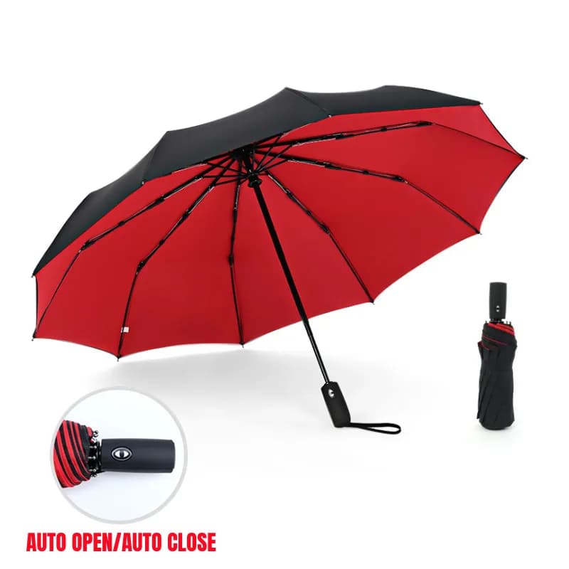 Parapluie Double couche résistant au vent, entièrement automatique, pour hommes et femmes, 10K, fort