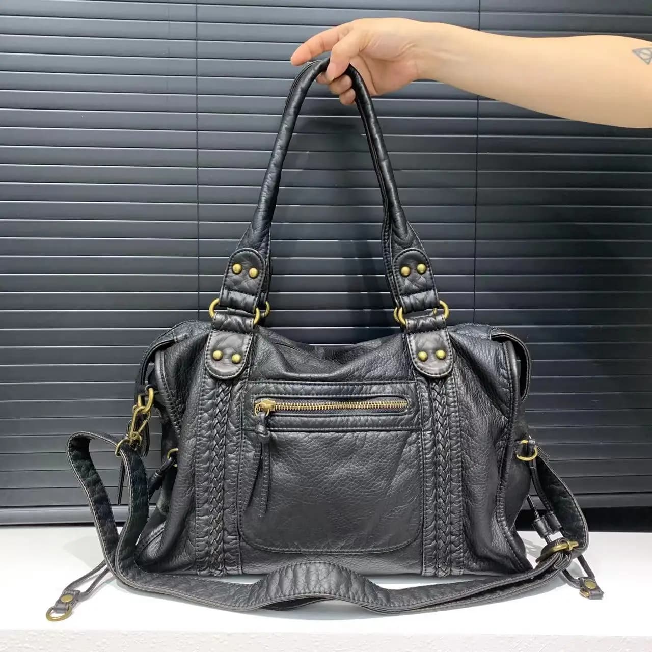Y2K – sac à bandoulière asymétrique épaule dénudée pour fille épicée, sac de moto Vintage en cuir so