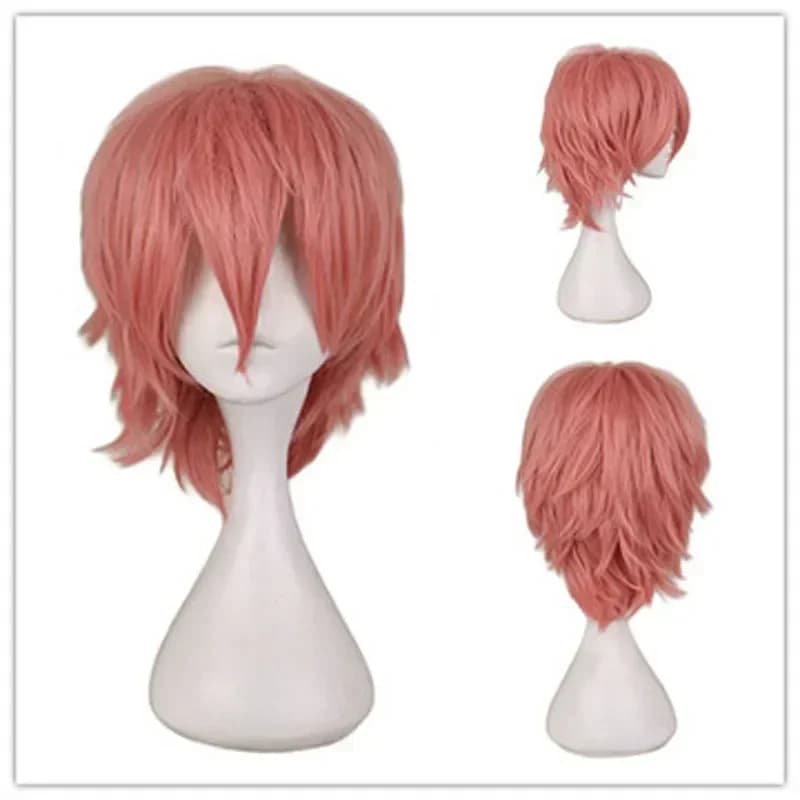 Perruque de Cosplay courte universelle argent rouge rose blond herbe vert noir perruque droite pour 