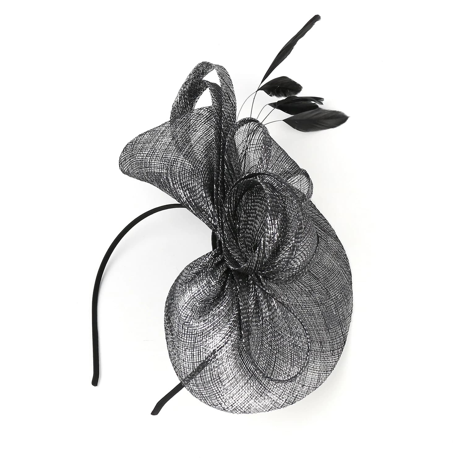 Chapeau Fascinateur Plume Derby Sinamay pour Femme, Bandeau de Sauna, Pillbox, Tri, ixdu Thé, Cockta