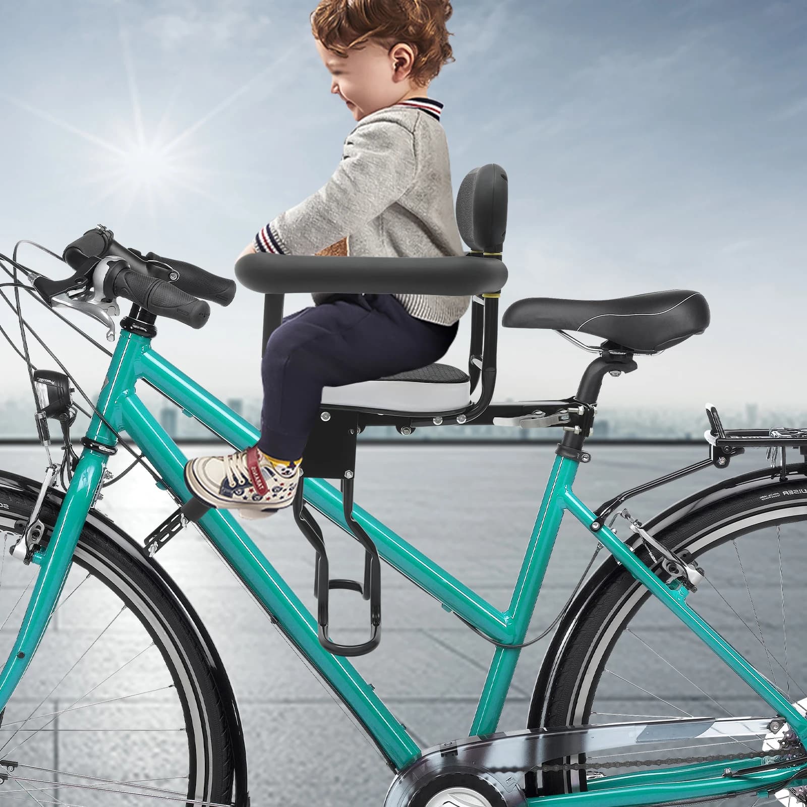 Siège de vélo pour enfant à fixation avant, siège enfant à deux points de fixation, siège avant amov