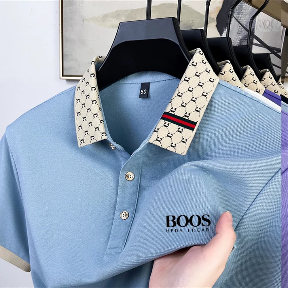 Chemise polo à manches courtes en soie de mûrier, nouveau style d'été pour hommes, tendance et décon