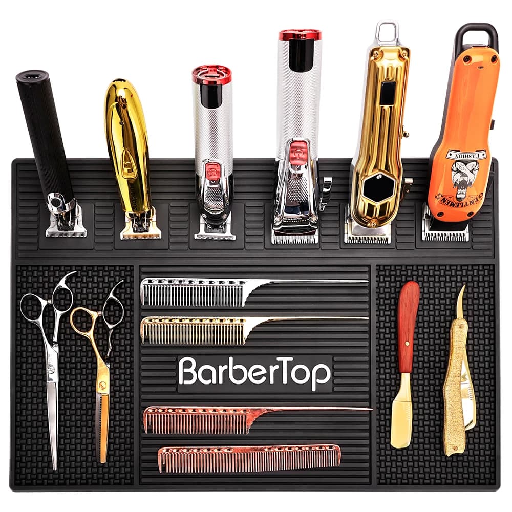 Tapis de barbier outils de barbier tapis de rangement salon de coiffure antidérapant magnétique Sili