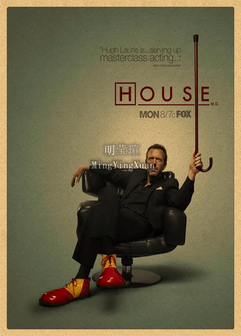 Affiche de film vintage en papier Kraft, peinture artistique murale, autocollants d'étude, maison M.