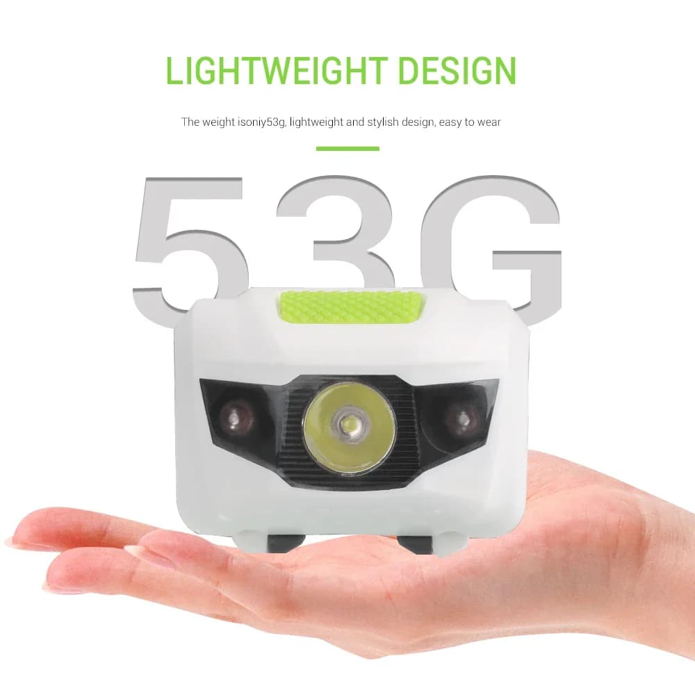 BORUiT rouge et blanc LED Mini lampe frontale 4 modes 200LM phare léger étanche Camping randonnée tê
