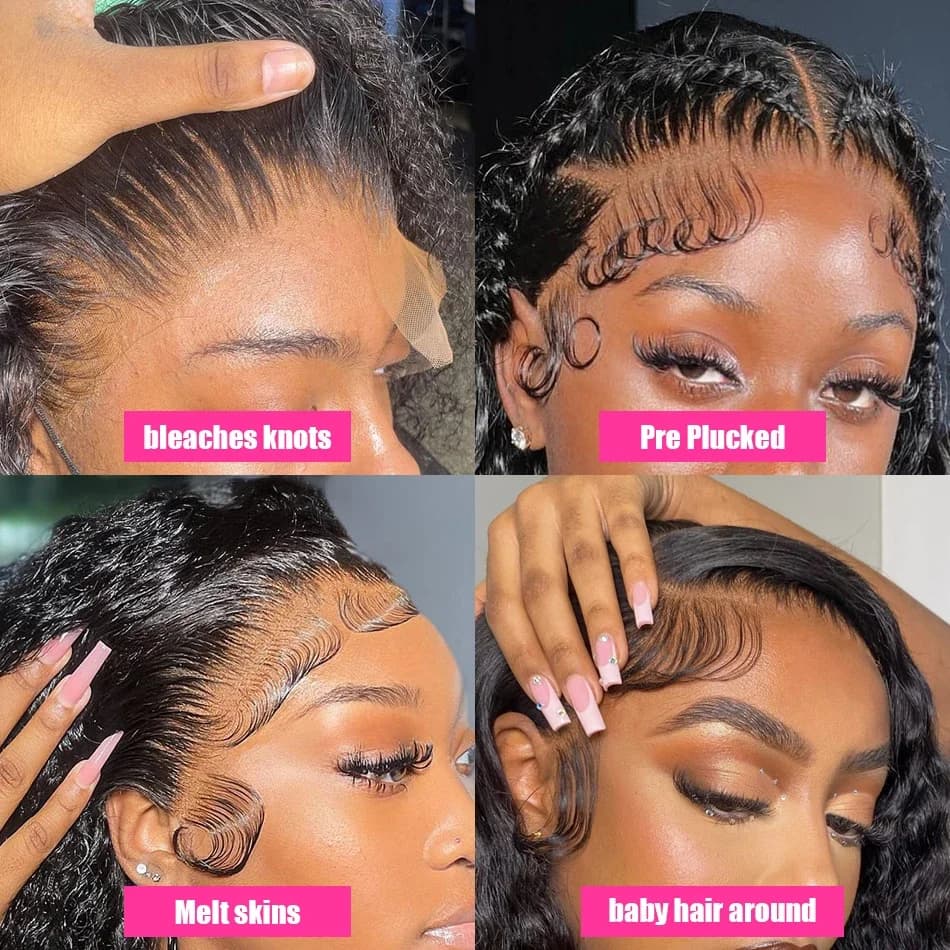 Perruque brésilienne bouclée en cheveux humains naturels, 40 pouces, Loose Deep Wave, avec dentelle 